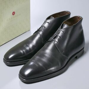 MF7452//*グレンソン/GRENSON*ROCHDALE/メンズ6.5E/プレーントゥ/チャッカブーツ/ショートブーツ/革靴/黒/ブラック