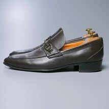 GP1129//イタリア製*グッチ/GUCCI*メンズ7.5/ビットローファー/レザースリッポン/革靴/茶/ブラウン/256345_画像3