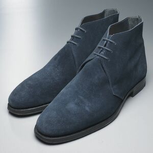 MF8878//*クロケット＆ジョーンズ*チャッカ/CHUKKA/メンズ7E/スエードチャッカブーツ/プレーントゥ/ショートブーツ/革靴/紺/ネイビー