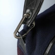 GP0541：LANVIN/ランバン*フランネルボストンバッグ*トラベルバッグ*カラビナ×バックル*鞄*ネイビー_画像7