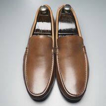 MF7924//試着程度*クラークス/Clarks*クロードプレイン/メンズ9G/Uチップ/モカシンローファー/レザースリッポン/革靴/茶/ブラウン_画像2