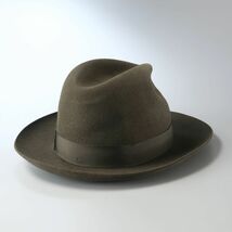 MF9796：未使用*イタリア製*Borsalino/ボルサリーノ*メンズ*ラビットファーフェルトハット*中折れハット*帽子*490022_画像3