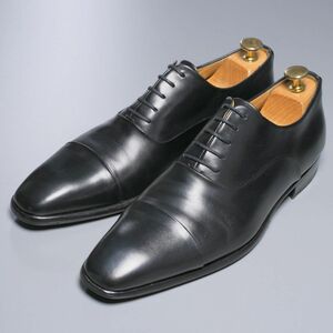 W1257//スペイン製*マグナーニ/MAGNANNI*メンズ40/レベルソ仕立て/ストレートチップ/キャップトゥ/レザーシューズ/革靴/黒/ブラック