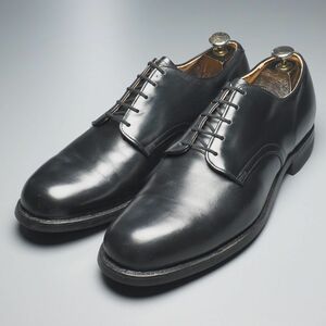 W0690//80sヴィンテージ*米軍実物/U.S.NAVY/INTERNATIONAL SHOE CO社製/サービスシューズ/プレーントゥ/レザーシューズ/革靴/黒/ブラック