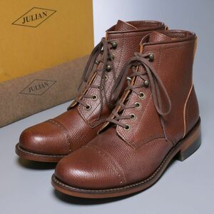 TG9280//未使用/定価約21万*ジュリアンブーツ/JULIAN BOOTS*ロシアンカーフ/バワリー/BOWERY/メンズ9/レースアップブーツ/革靴/茶/ブラウン