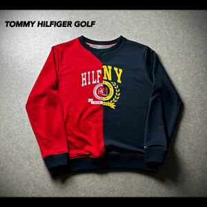TOMMY HILFIGER GOLF トミーヒルフィガー ゴルフ 再構築 切替 ライン ロゴ刺繍 トレーナー 大きいサイズ メンズ 検索: スウェット デザイン