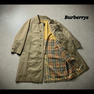 80s~90s Old Burberry Burberrys オールド バーバリー バーバリーズ 裏地 ノバチェック 比翼 ラグラン ステンカラーコート ライナー着脱