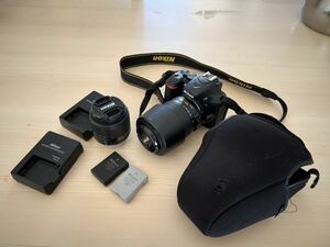 Nikon デジタル一眼レフカメラ D5500 ダブルズームキット ブラック 2416万画素 3.2型液晶 タッチパネルD5500WZBK