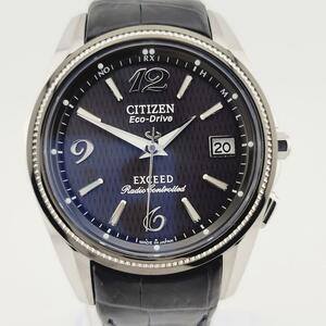 極美品 CITIZEN EXCEED シチズン エクシード エコドライブ H111-T012680 チタン 電波ソーラー 腕時計 メンズ