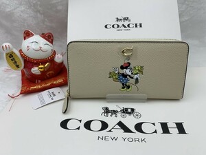 コーチ COACH 長財布 財布 プレゼント 贈り物 ジップ ウォレット リジェネラティブ レザー ミニーマウス ロング ジップ CH472 C073 