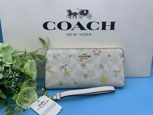 コーチ COACH 長財布 財布 レディース 花柄 ギフト プレゼント 贈り物 誕生日 記念日 ブランド 大容量 ロング ジップ 新品 C8695 B101