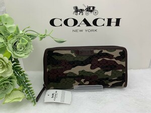 コーチ COACH 長財布 財布 メンズ プレゼント 贈り物 カモフラージュ 迷彩 シグネチャー ラウンドファスナー ロング ジップ F74546 A150