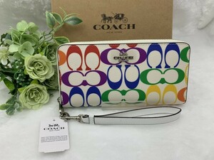 コーチ COACH 長財布 財布 レディース レインボー プレゼント 贈り物 ギフト シグネチャー ラウンドファスナーファッション C4537 A210