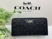 コーチ COACH 長財布 財布 メンズ ブラック黒 プレゼント 贈り物 シグネチャー ロング ジップ 新品 未使用 ファッション C106 F53834_画像1