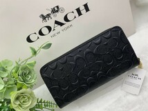 コーチ COACH 長財布 財布 メンズ ブラック黒 プレゼント 贈り物 シグネチャー ロング ジップ 新品 未使用 ファッション C106 F53834_画像4