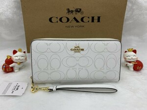 コーチ COACH 長財布 財布 レディース ホワイト白 プレゼント 贈り物 シグネチャー ロング ジップ アラウンド ファッション新品 C4715 C043