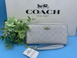 コーチ COACH 長財布 財布 レディース プレゼント ホワイト 白 贈り物 シグネチャー ロング ジップ ブランド 新品 未使用 C4452 C061