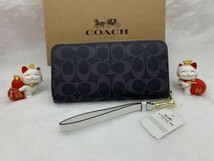 コーチ COACH 長財布 財布 メンズ レディース 誕生日 記念日 ブランド 大容量 シグネチャー ロング ジップ 新品 ファッション C4452 C040_画像3