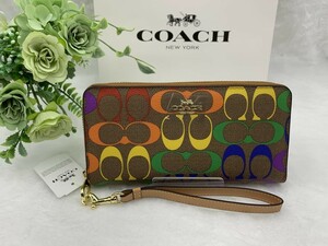 コーチ COACH 長財布 財布 レインボー シグネチャー プレゼント 贈り物 シグネチャー ロング ジップ 新品 未使用 ファッション C4537 C138