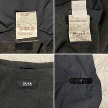 【美品】HUGO BOSS ヒューゴボス ブルゾン ジャケット 羽織 通勤 メンズ ナイロン ボア コットン ファスナー ロゴ サイズ48 ブラック 黒_画像10