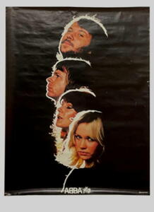 ABBAポスター disco mate records 昭和当時ものレア / スウェーデンポップ・グループ