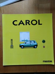 マツダ　キャロル　1996年カタログ　34ページ　裏表紙わりとシミあります　表紙シミあります　裏表紙自動車会社のスタンプあり。