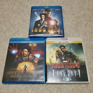 洋画　Blu-ray Disc　IRONMAN1~3　アイアンマン1~3　3本セット　2&3のDVD欠品　ブルーレイのみ
