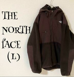 THE NORTH FACE ノースフェイス 茶色 ブラウン ウインドパーカー フリース パーカー メンズ L 長袖 上着 冬 アウター 刺繍ロゴ