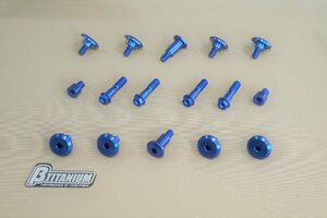 GSX-R750 GSX-R1100 チタンヘッドカバーボルトセット オリジナルブルー M-TECH＆β‐TITANIUM