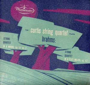 【定盤】 Curtis Qt. Brahms String Quartet No.2 Op.51-2 US Westminster original Flat Press WL5152(1C/1A)