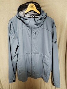 アディダス adidas ジャケット ウインドブレーカー ミドル スタンドカラー ジップアップ 青 ブルー SY15 メンズ ナイロンジャケット 3L XO