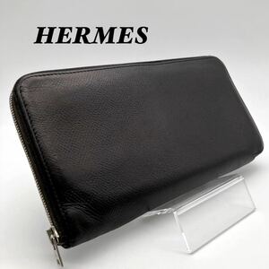 エルメス HERMES 長財布 アザップロング シルクイン ブラック 黒 ブルー