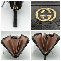 GUCCI グッチ 長財布 シマ ラウンドジップ ファスナー ピンクベージュ_画像6