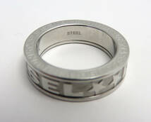 ☆DIESEL/ディーゼル 指輪 約15.5号 STEEL シルバーカラー リング 保存箱 メンズ アクセサリー_画像4