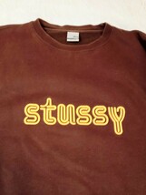 【1円スタート】ステューシー stussy トレーナー XLサイズ ブラウン 茶色 スウェット ロゴ 古着 アメカジ スウェットトレーナー_画像2