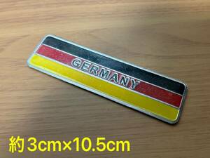 ★送料無料★ １枚　新品 ドイツ 国旗 アルミ ステッカー シール エンブレム ベンツ BMW アウディ ワーゲン ポルシェ スマート AMG
