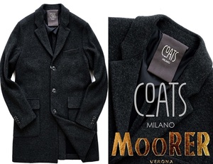 新品12.4万【COATS MILANO 】ムーレーMOORER社/新ライン/カシミア混合ジャージーウールチェスターコート52/GHINI※XL-XXL相当