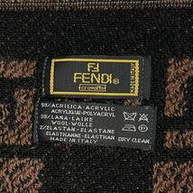 FENDI フェンディ　マフラー　ストール ズッカ柄　チェック　ブラウン_画像6