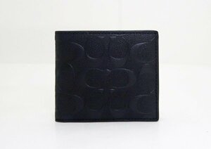 ◇新品同様【COACH コーチ】2つ折り財布 75363 ブラック