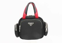 ☆◇美品【PRADA プラダ】2WAYハンドバッグ 1BB061 ブラック×レッド_画像1