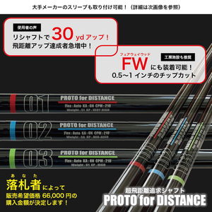 【1円】ゴルフの醍醐味 超飛距離追求シャフト 選べるフレックスプラン（プロトディスタンス ）017