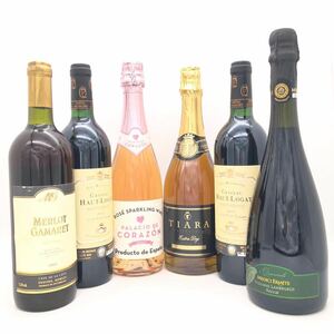 【未開栓/まとめ売り】 スパークリング ワイン 果実酒 6本セット ティアラ コラソン ランブルスコ 等 750ml 11~15%