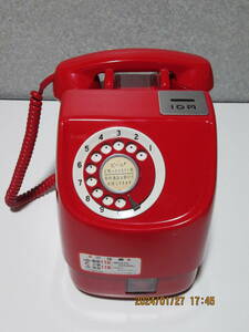 稀少　昭和レトロ　赤電話　1974年製造　田村電機製作所671-Ａ2電話機　美品