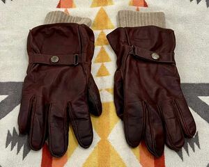 ’00s★Brooks Brothers★3-Way Lamb ? Leather Gloves with Lambswool Lining★Red Brown★イタリー製★Size L★ラムウールグローブ取外可