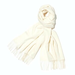  Uniqlo heat Tec muffler eggshell white 180×50cm