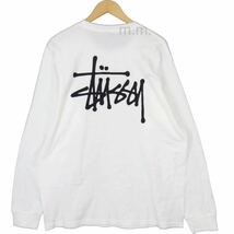 stussy ステューシー 長袖 ロンT カットソー ベイシック ホワイト XL メンズ レディース 白 長袖Tシャツ_画像4