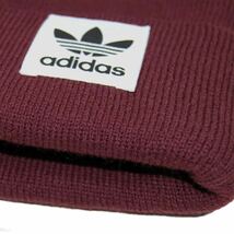 送料無料 アディダス adidas ニット帽 ビーニー adidas Originals 帽子 ニットキャップ メンズ レディース ユニセック ワインレッド あずき_画像6