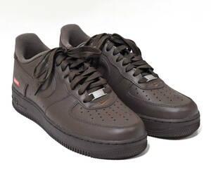 【未使用】NIKE Supreme ナイキｘシュプリーム AIR FORCE1 レザースニーカー 26.5cm ブラウン 替えヒモ付き ★正規品 ★全国送料無料♪