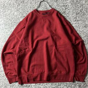 [90s Old ] chaps one Point embroidery Logo big Silhouette sweat red L size Vintage old clothes Ralph Lauren 