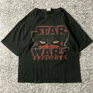 【スペシャルビンテージ】スターウォーズ　ファントム・メナス　短丈ムービーTシャツ　ブラック　Mサイズ 激レア　入手困難90s 